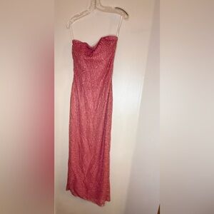 Jessica McClintock for Gunne Sax Pink Textured Maxi Dress